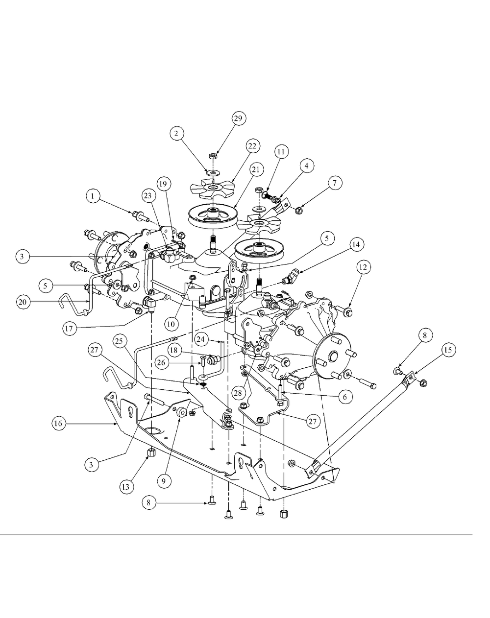 Drive Assembly Diagram and Parts List for M48-KHS 53AB5B5M750-18HP Cub Cadet Lawn Tractor